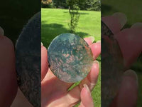 Moss Agate Polished Round Slice #30