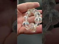 Clear AB Faceted Glass Bead Strand with Round Spacers – Graduated Jewelry Making Beads