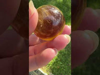 Yellow with Purple Fluorite Sphere #7