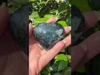 Moss Agate Carved Heart #6