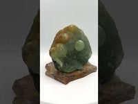 Prehnite mixed with Green Tourmaline Raw Specimen #12