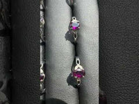 Natural Purple Garnet Adjustable Stainless Steel Ring – Faceted Gemstone Ring