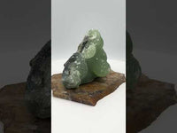 Prehnite mixed with Green Tourmaline Raw Specimen #13