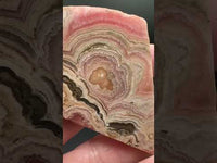 Natural Rhodochrosite Slab #8 – Pink Banded Orb & Druzy Crystal Mineral Specimen