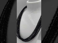 Natural 3mm Faceted Black Spinel Necklace