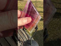 Rhombus Shaped Fluorite Carving with Stand #1