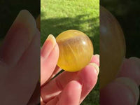 Yellow with Purple Fluorite Sphere #16