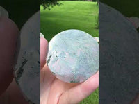 Moss Agate Polished Round Slice #26