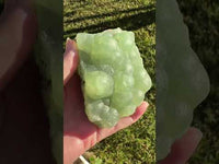 Prehnite mixed with Green Tourmaline Raw Specimen #3
