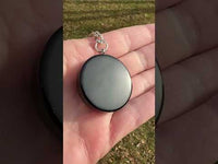 Black Obsidian Engraved Cat Round Keychain