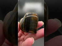 Natural Blue Tiger Eye (Hawk's Eye) Polished Crystal Heart