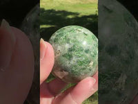 Natural Green Diopside Crystal Sphere 334g – Polished Gemstone #1
