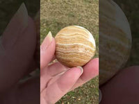 Yellow Calcite Stripe Sphere #1