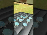 Natural Aquamarine Adjustable Stainless Steel Ring – Genuine Aquamarine Cabochon Ring