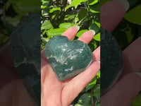 Moss Agate Carved Heart #5