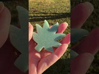 Green Aventurine Cannabis Leaf Carving #1