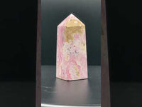 Rhodochrosite Four-Sided Tower #10 – Soft Pink, Cream & Tan Natural Matrix