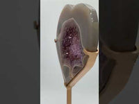 Large Amethyst Agate Heart with Stand #4