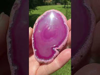 Dyed Pink Agate Slice #12