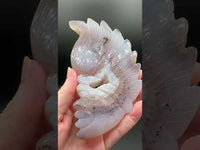 Druzy Dendritic Agate Geode Indigenous-Inspired Profile Headdress Carving #4