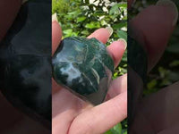 Moss Agate Carved Heart #1