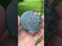 Moss Agate Polished Round Slice #22