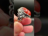 Vintage Style Carnelian Stainless Steel Adjustable Ring #3