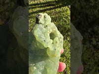Prehnite mixed with Green Tourmaline Raw Specimen #4