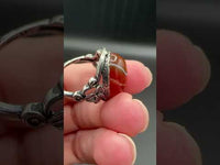 Vintage Style Carnelian Stainless Steel Adjustable Ring #9