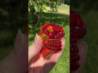 Red & Yellow Glass Skull