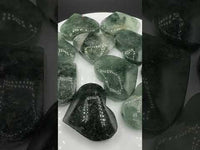 Green Mica in Quartz Heart | Polished Natural Crystal Heart | Green Mica Quartz Pocket Stone BIN #2