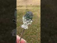 Fluorite Rose Silvertone Metal Hairpin/Scepter #5