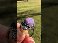 Natural Charoite Ring #28