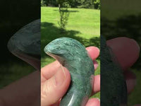 Moss Agate Carved Moon #8
