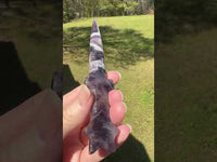 Chevron Amethyst Carved Knife