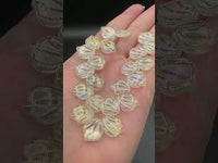 Clear Iridescent Glass Leaf Bead Strand – Aurora Borealis Finish