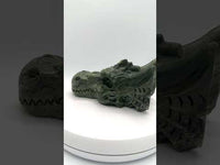 Large Green Jade Dragon Head Carving