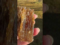 Natural Amber Calcite Raw Specimen UV Reactive #6