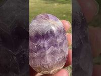 Amethyst Mixed with Stripe Agate Palm Stone #13