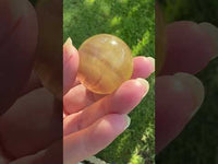 Yellow with Purple Fluorite Sphere #8