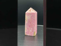 Rhodochrosite Four-Sided Tower #9 – Rosy Pink, Cream & Natural Matrix