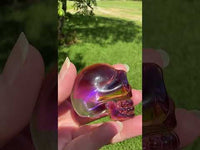 Purple & Yellow Glass Skull