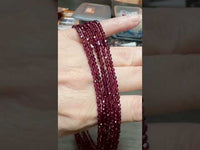 Natural 3mm Faceted Garnet Necklace