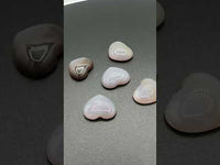 Natural Botswana Agate 18mm Shaped Heart with Flat Back – Polished Gemstone Cabochon
