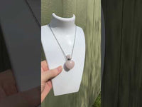 Rose Quartz Heart Shape Perfume/Essential Oil Bottle Necklace