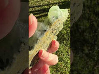 Prehnite mixed with Green Tourmaline Raw Specimen #1