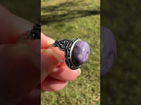 Natural Charoite Ring #35