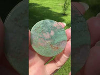 Moss Agate Polished Round Slice #28