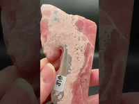 Natural Rhodochrosite Slab #18 – Pink Banded Mineral Specimen with Gray Matrix