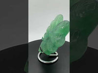 Green Fluorite Decorative Carved Heart with Stand #3